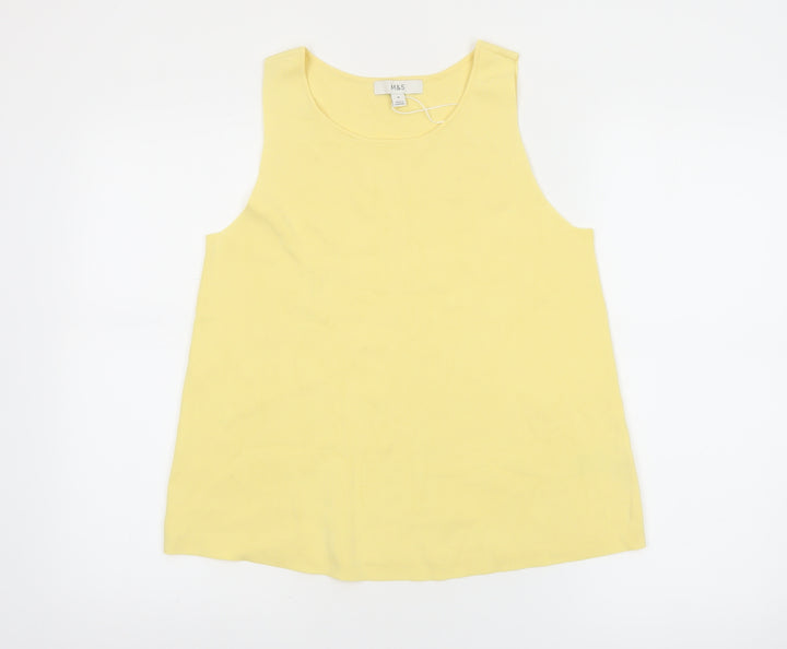 Marks and Spencer Women's Yellow Basic Tank Top Size M