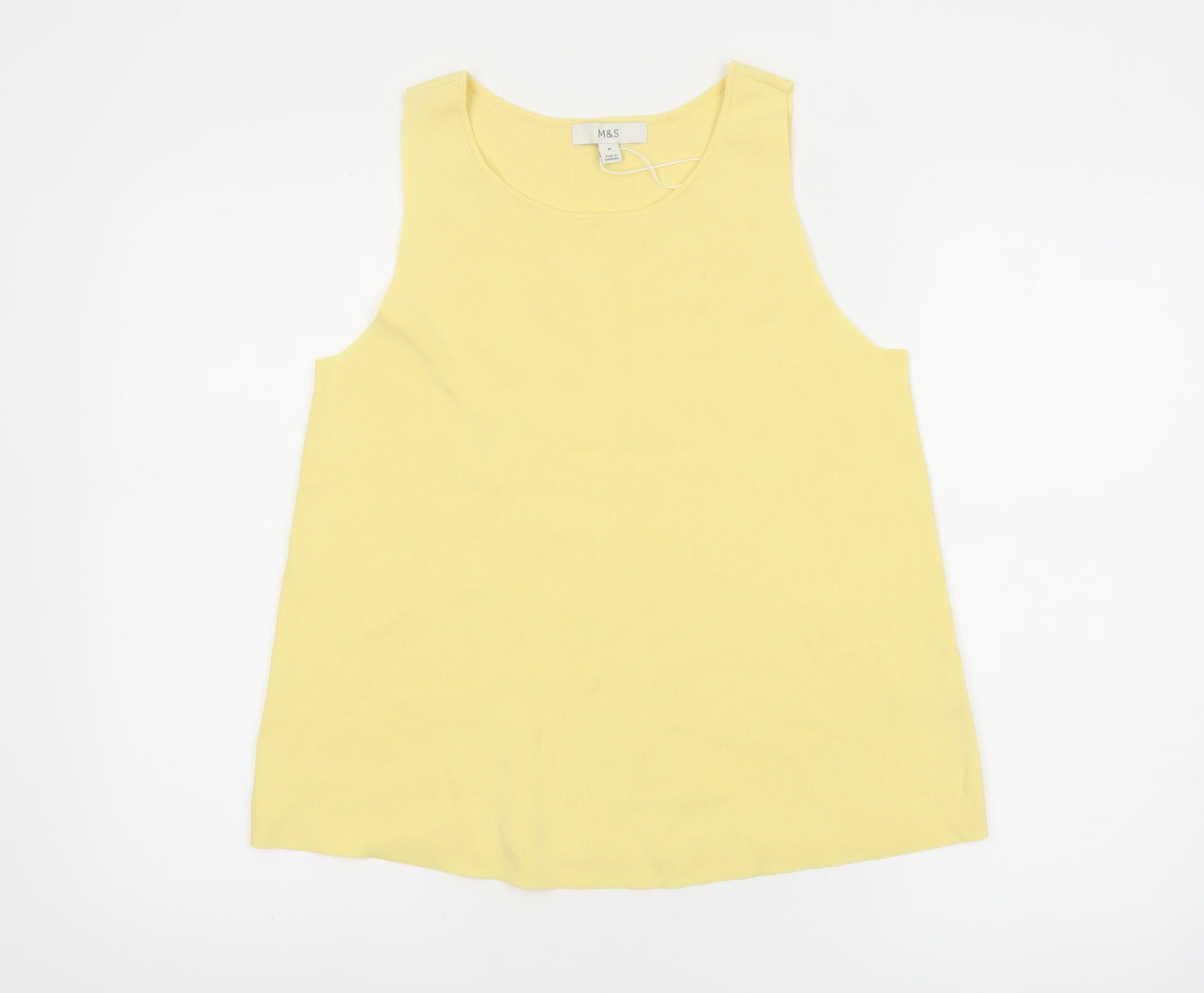 Marks and Spencer Women's Yellow Basic Tank Top Size M