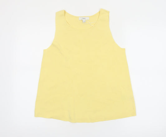 Marks and Spencer Women's Yellow Basic Tank Top Size M