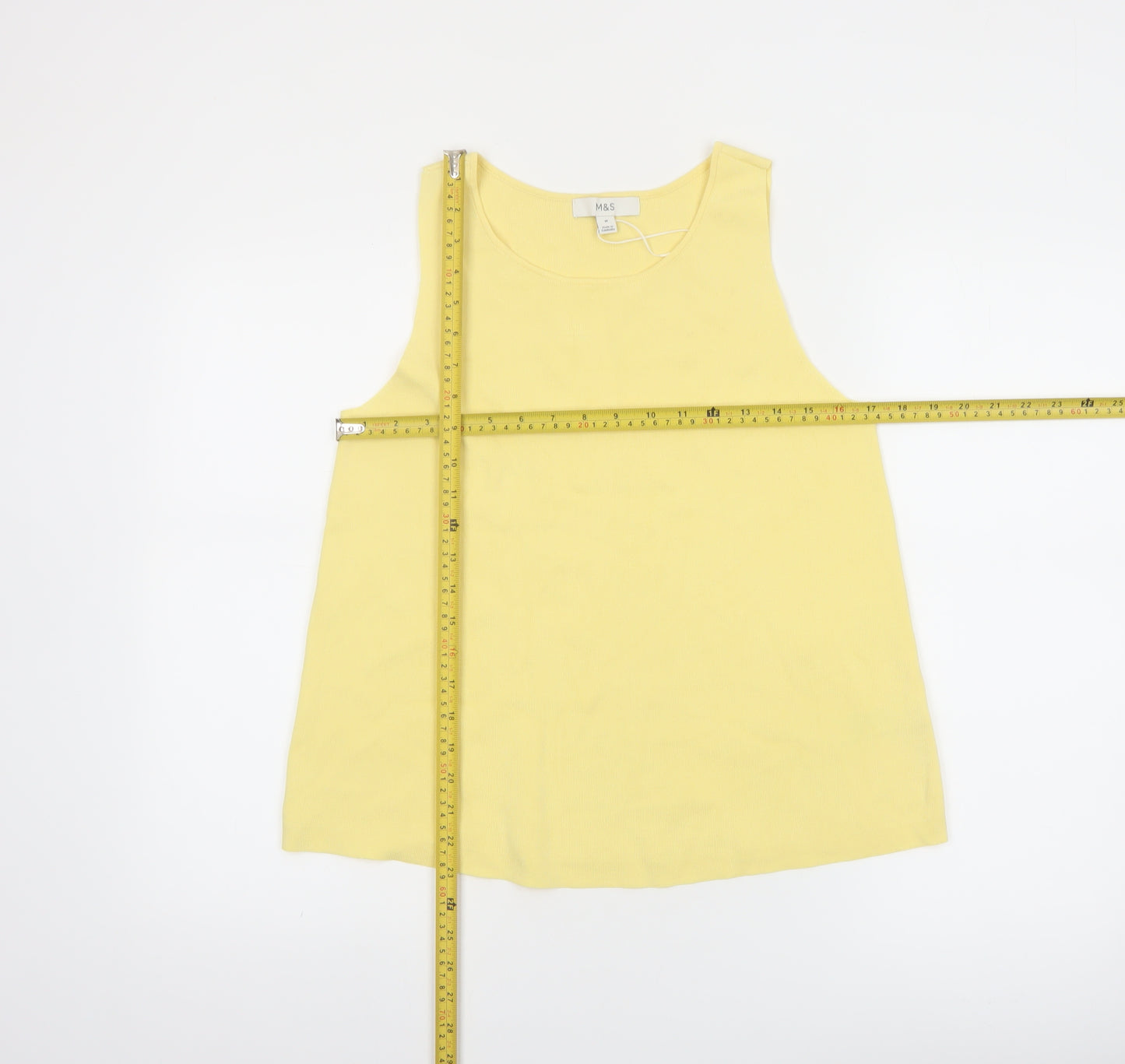 Marks and Spencer Women's Yellow Basic Tank Top Size M