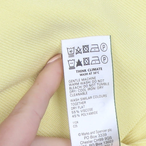Marks and Spencer Women's Yellow Basic Tank Top Size M