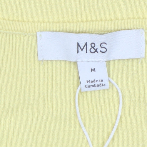 Marks and Spencer Women's Yellow Basic Tank Top Size M