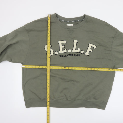 Next SELF Wellness Club Khaki Green Pullover Sweatshirt Women UK 20
