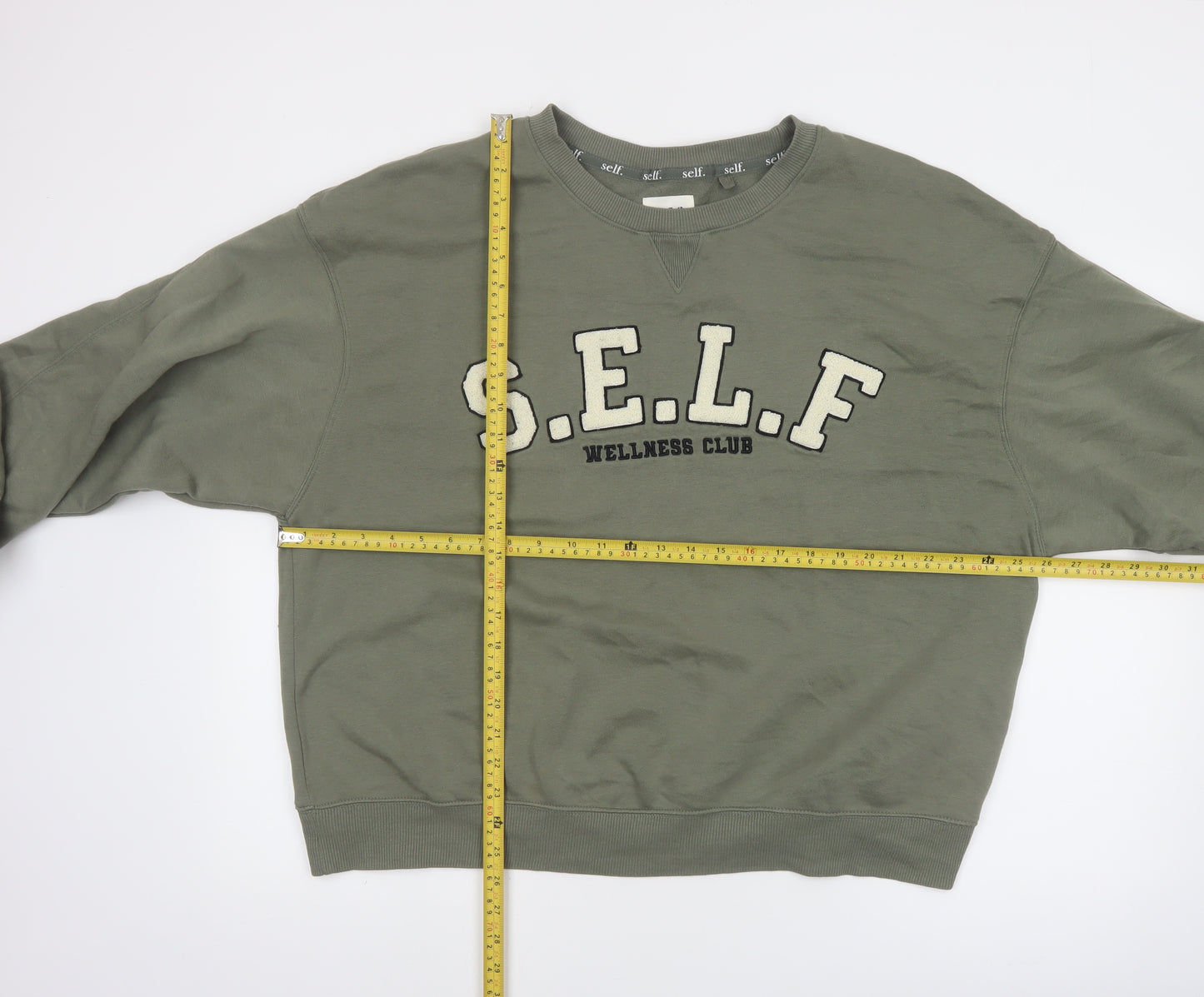 Next SELF Wellness Club Khaki Green Pullover Sweatshirt Women UK 20