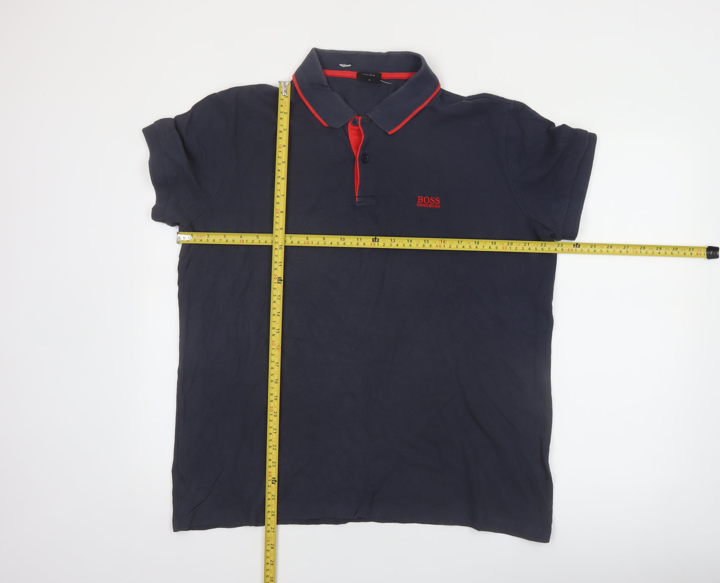 Hugo Boss Men's Blue Regular Fit Cotton Polo Shirt XL