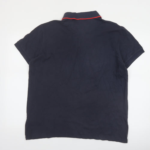 Hugo Boss Men's Blue Regular Fit Cotton Polo Shirt XL
