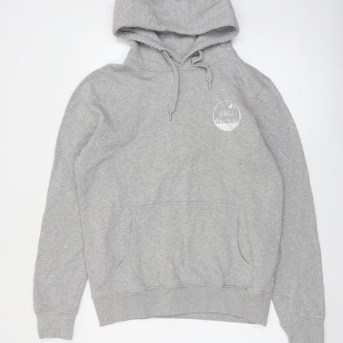 Earth Positive Men's Grey Pullover Hoodie M Regular Fit Graphic