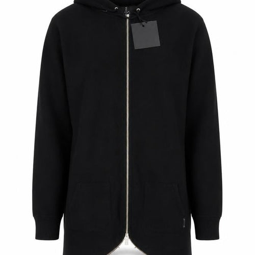 N1SQ Men's Black XL Full Zip Cotton Hoodie with Drawstring