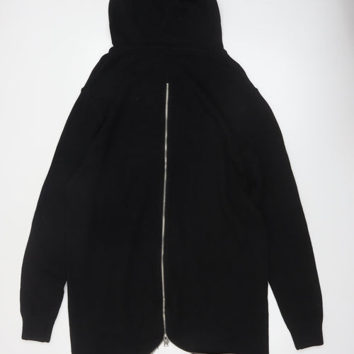 N1SQ Men's Black XL Full Zip Cotton Hoodie with Drawstring