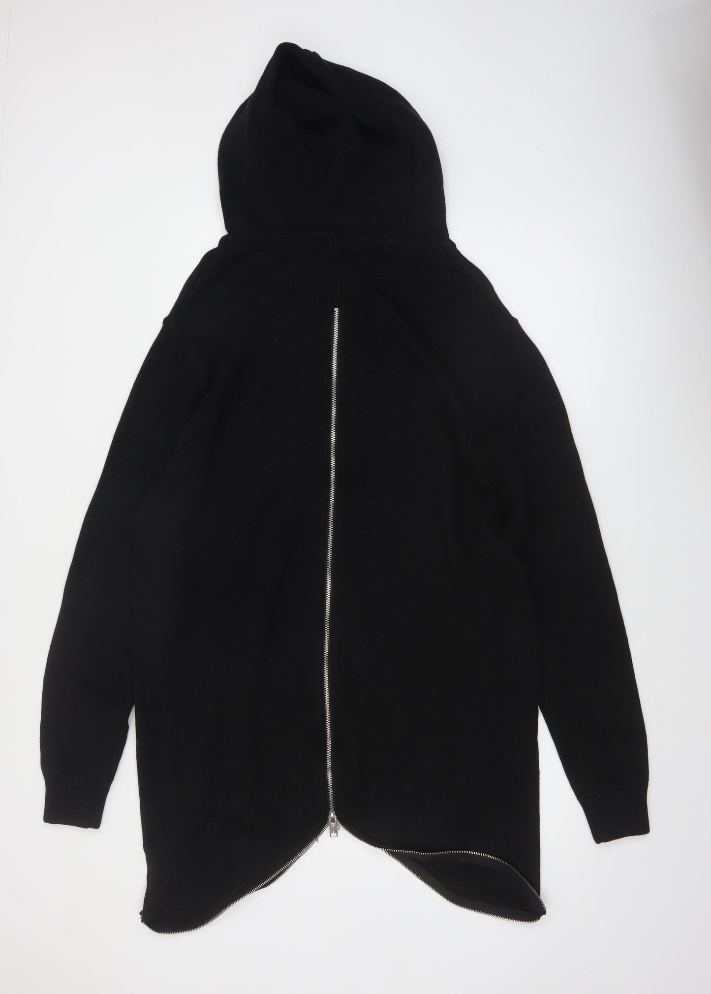 N1SQ Men's Black XL Full Zip Cotton Hoodie with Drawstring