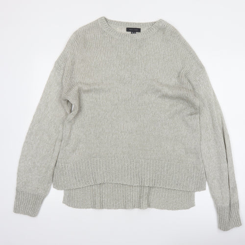 New Look Women Grey Knit Acrylic Crew Neck Pullover Jumper Size M