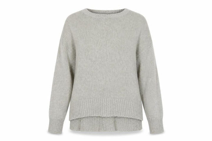 New Look Women Grey Knit Acrylic Crew Neck Pullover Jumper Size M