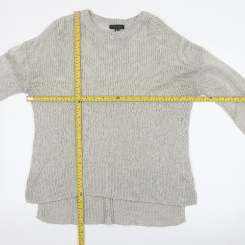 New Look Women Grey Knit Acrylic Crew Neck Pullover Jumper Size M
