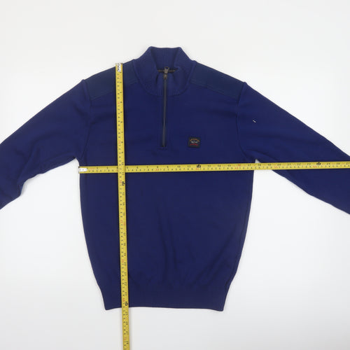 Paul & Shark Men’s Blue Wool Blend 1/2 Zip Jumper Size S
