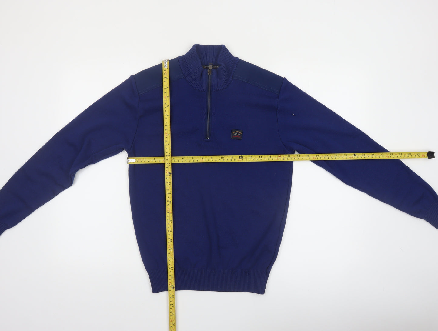 Paul & Shark Men’s Blue Wool Blend 1/2 Zip Jumper Size S