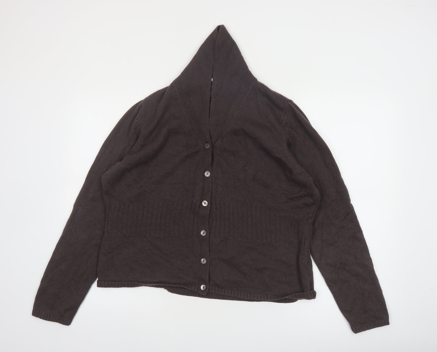 Marks and Spencer Women Brown Silk Cashmere Hooded Cardigan UK 20