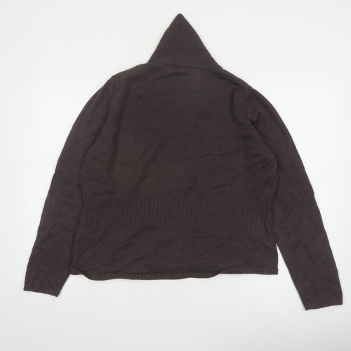 Marks and Spencer Women Brown Silk Cashmere Hooded Cardigan UK 20