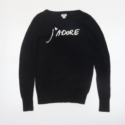 Mossimo Supply Co Women’s Black Cotton J'adore Jumper Size M