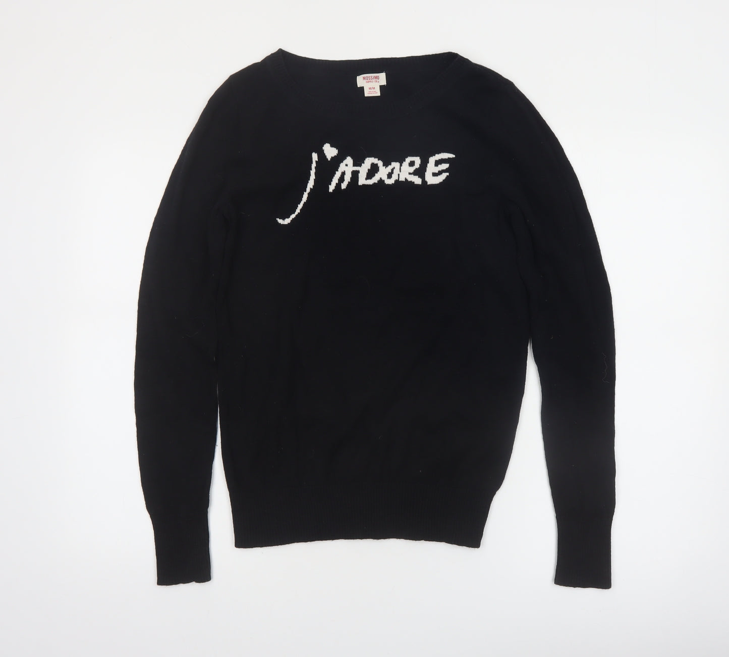 Mossimo Supply Co Women’s Black Cotton J'adore Jumper Size M