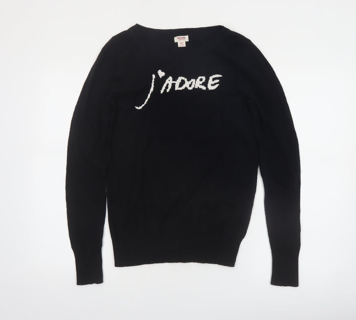 Mossimo Supply Co Women’s Black Cotton J'adore Jumper Size M