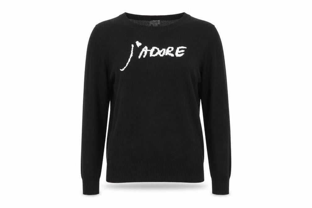 Front view of Mossimo Supply Co Women’s Black Cotton J'adore Jumper, size M