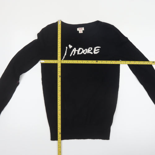 Mossimo Supply Co Women’s Black Cotton J'adore Jumper Size M