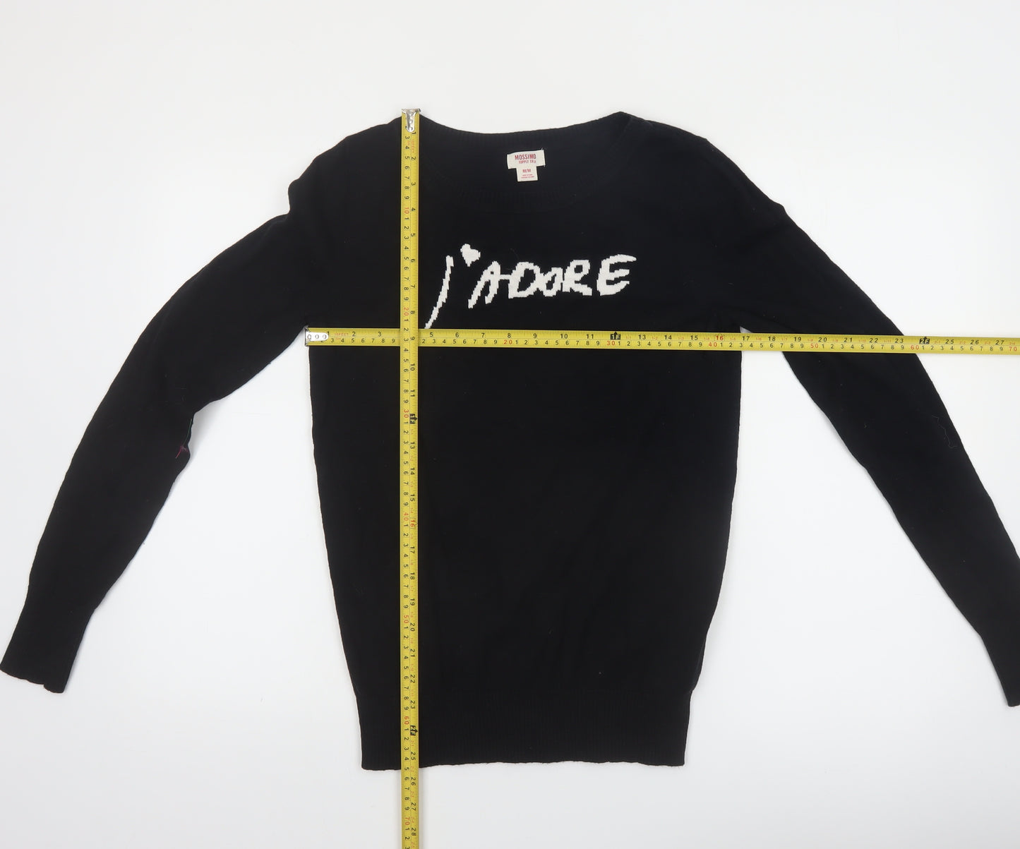 Mossimo Supply Co Women’s Black Cotton J'adore Jumper Size M