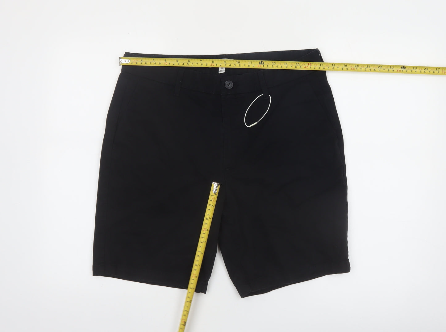 Marks and Spencer Men's Black 34 Chino Shorts Regular Fit