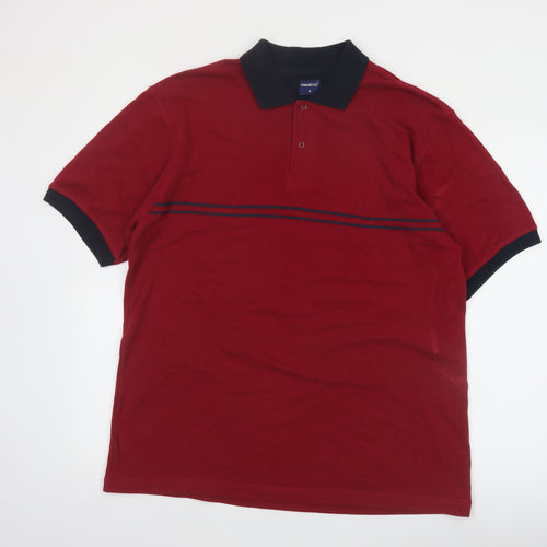 Casual Club Men's Red Cotton Polo Shirt Size M