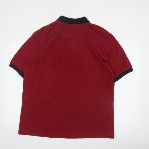 Casual Club Men's Red Cotton Polo Shirt Size M