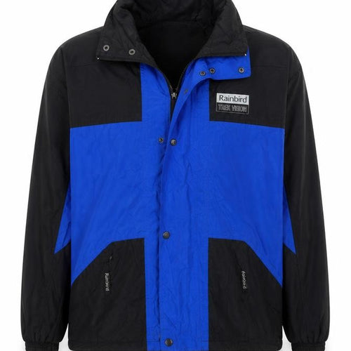 Rainbird Mens Blue Black Waterproof Hooded Windbreaker Jacket S