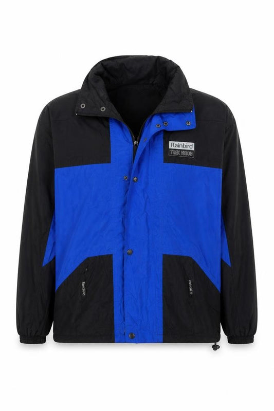 Rainbird Mens Blue Black Waterproof Hooded Windbreaker Jacket S