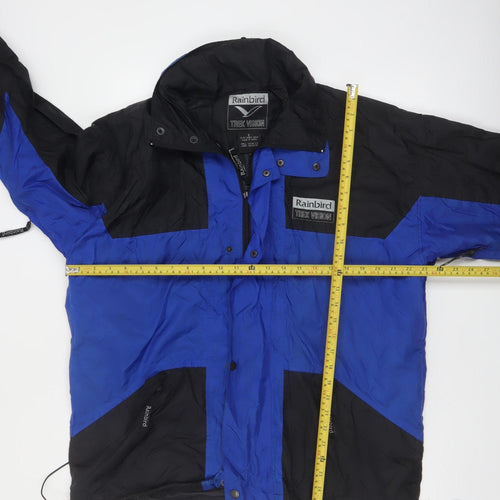 Rainbird Mens Blue Black Waterproof Hooded Windbreaker Jacket S