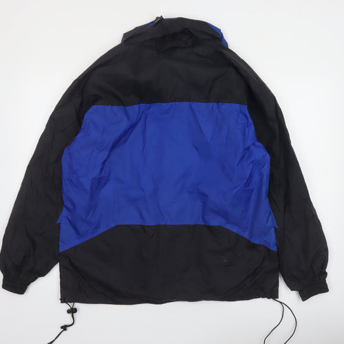 Rainbird Mens Blue Black Waterproof Hooded Windbreaker Jacket S