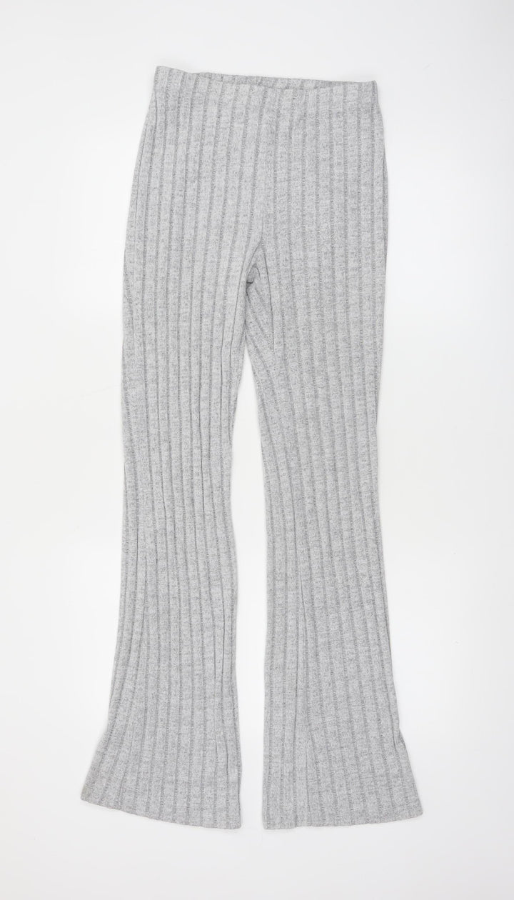 Elengatine Women’s Grey Flared Knit Trousers Size S