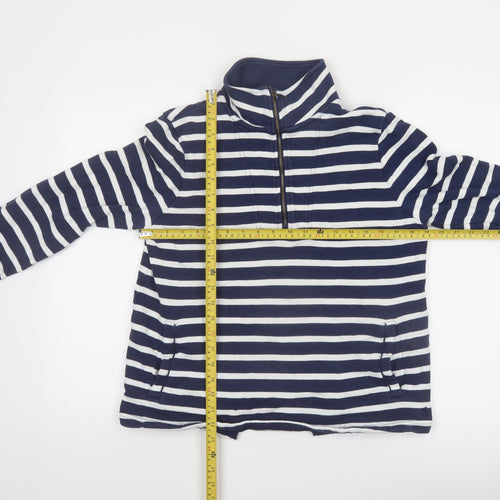 Joules Womens Navy White Striped 1/2 Zip Pullover Sweatshirt Size 10