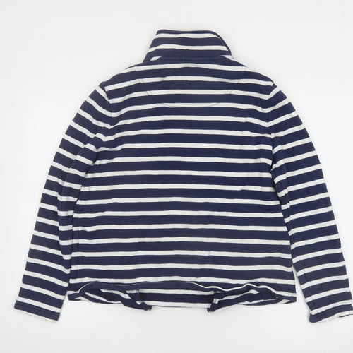 Joules Womens Navy White Striped 1/2 Zip Pullover Sweatshirt Size 10