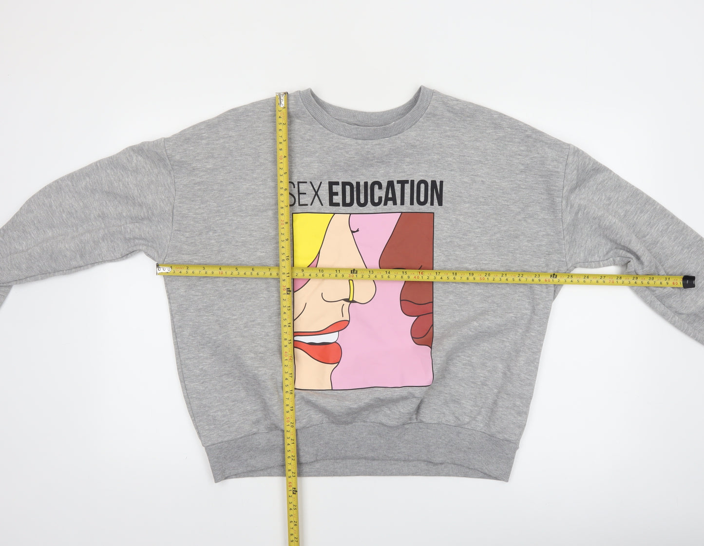 Netflix Sex Education Grey Graphic Womens Sweatshirt Size S 10-12