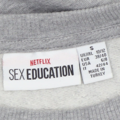 Netflix Sex Education Grey Graphic Womens Sweatshirt Size S 10-12