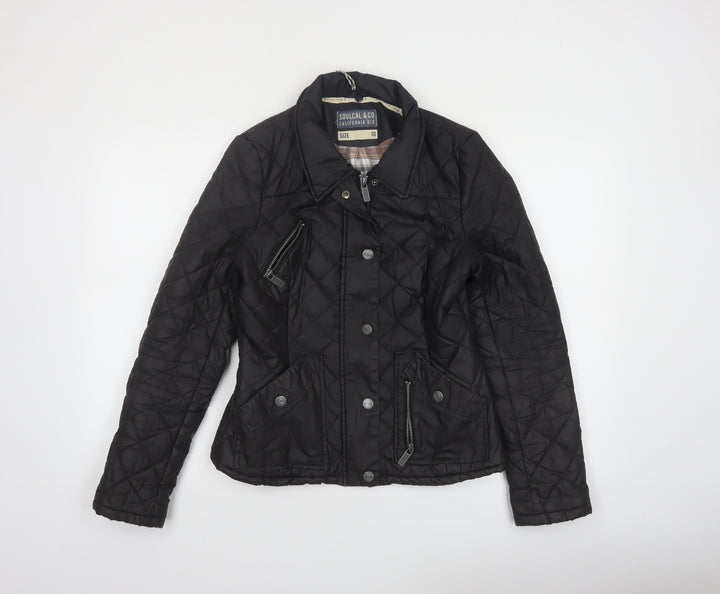 SoulCal & Co Women's Black Quilted Cotton Jacket Size 10