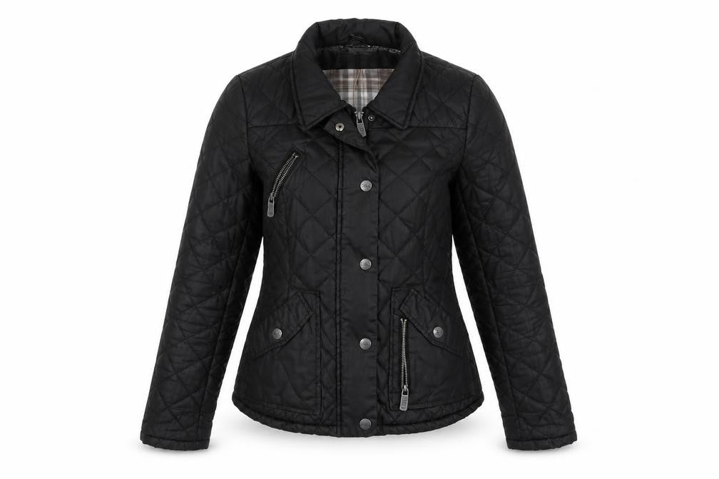 Front view of SoulCal Women's Black Quilted Cotton Jacket, size 10