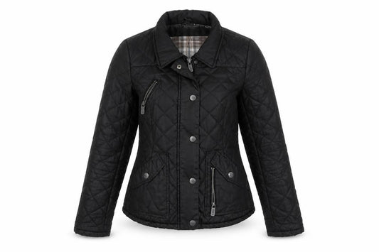 Front view of SoulCal Women's Black Quilted Cotton Jacket, size 10