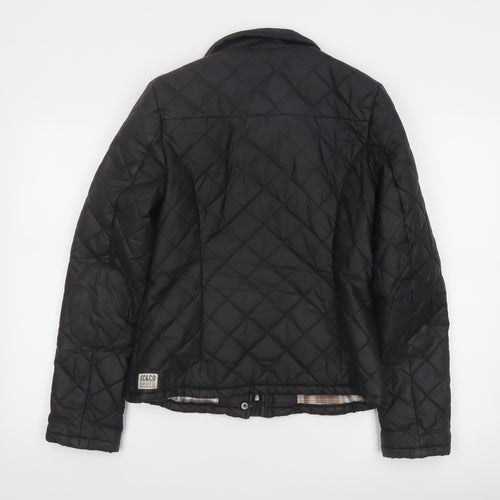 SoulCal & Co Women's Black Quilted Cotton Jacket Size 10