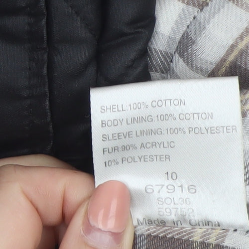 SoulCal & Co Women's Black Quilted Cotton Jacket Size 10