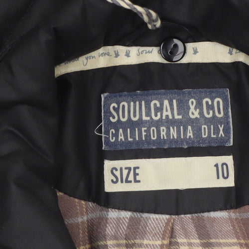 SoulCal & Co Women's Black Quilted Cotton Jacket Size 10