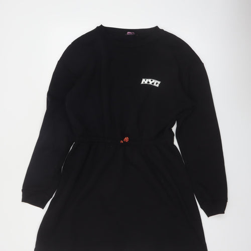 Candy Couture Girls Black NYC T-Shirt Dress Age 13 Long Sleeve Casual