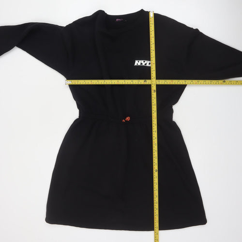Candy Couture Girls Black NYC T-Shirt Dress Age 13 Long Sleeve Casual