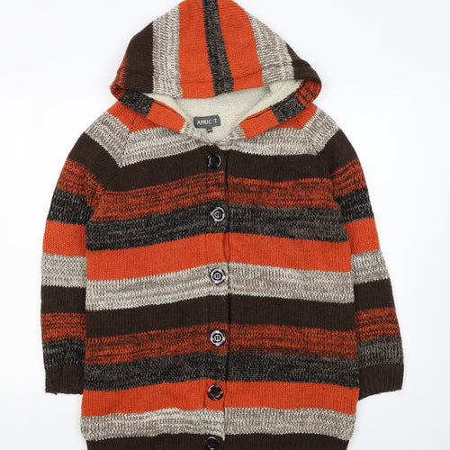 Apricot Women's Multicoloured Hooded Chunky Knit Cardigan UK 8