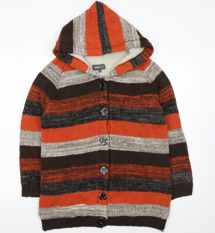Apricot Women's Multicoloured Hooded Chunky Knit Cardigan UK 8