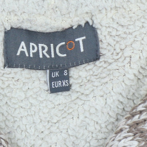 Apricot Women's Multicoloured Hooded Chunky Knit Cardigan UK 8